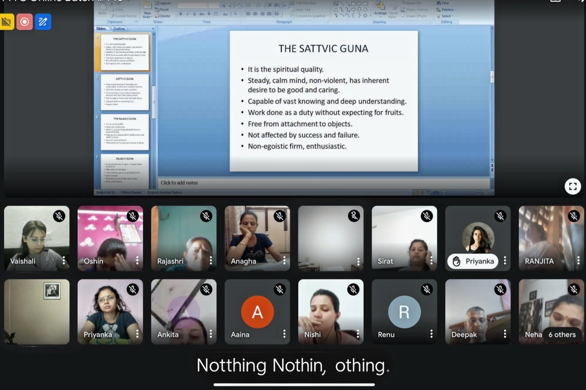 A GoYoga mentor guiding an online class